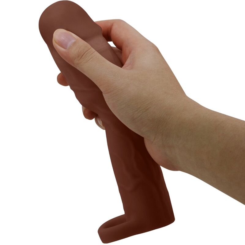 PRETTY LOVE - MANCHON DE PÉNIS GERD AVEC EXTENSION DE 7,6 CM MULÂTRE - Sensualia
