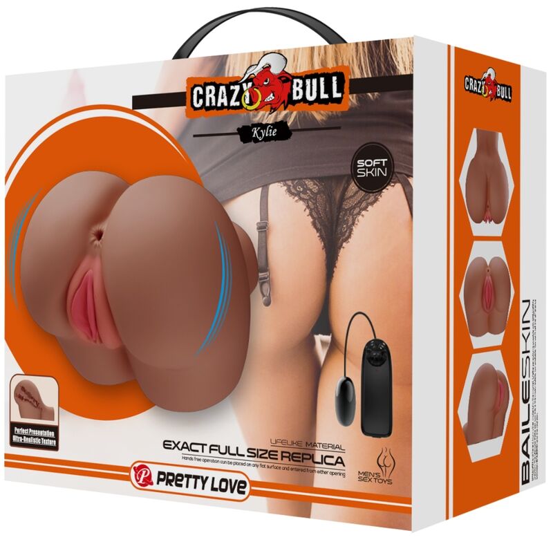 CRAZY BULL - VIBRATEUR KYLIE ASS AVEC VAGIN RÉALISTE ET TÉLÉCOMMANDE DE CHAIR D'ANUS - Sensualia