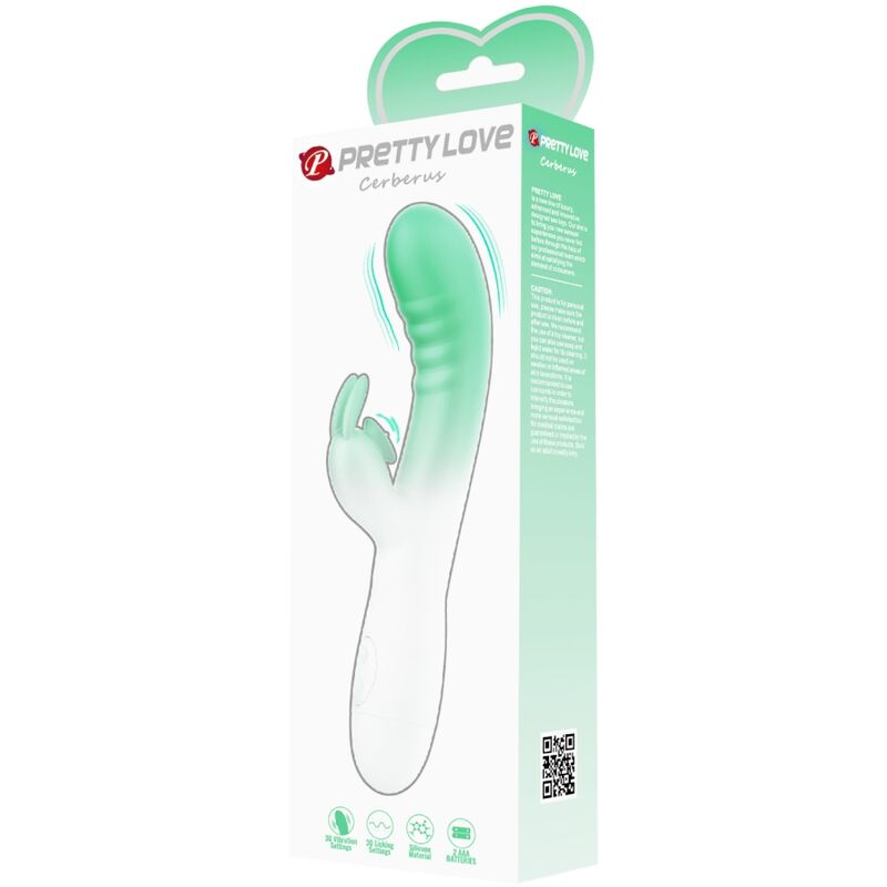 PRETTY LOVE - VIBRATEUR LAPIN CERBERUS 30 VIBRATIONS VERT - Sensualia