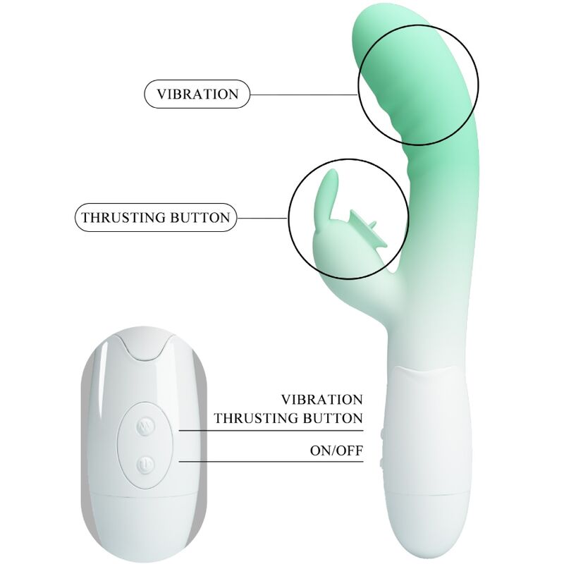 PRETTY LOVE - VIBRATEUR LAPIN CERBERUS 30 VIBRATIONS VERT - Sensualia