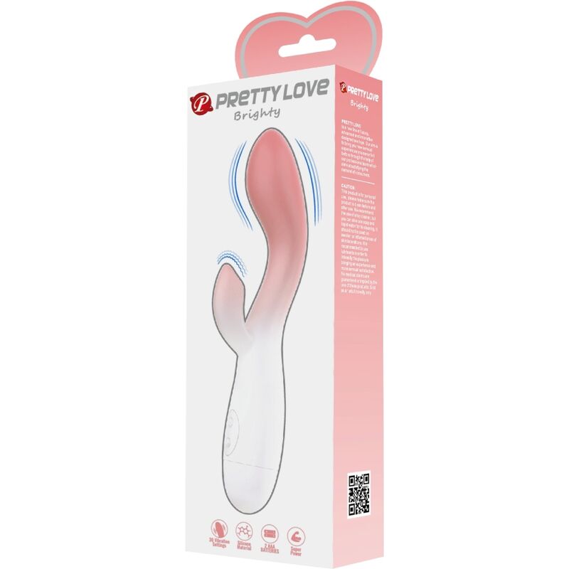 PRETTY LOVE - VIBRATEUR POINT G LUMINEUX + STIMULATEUR DE CLITORIS 30 VIBRATIONS ROSE - Sensualia