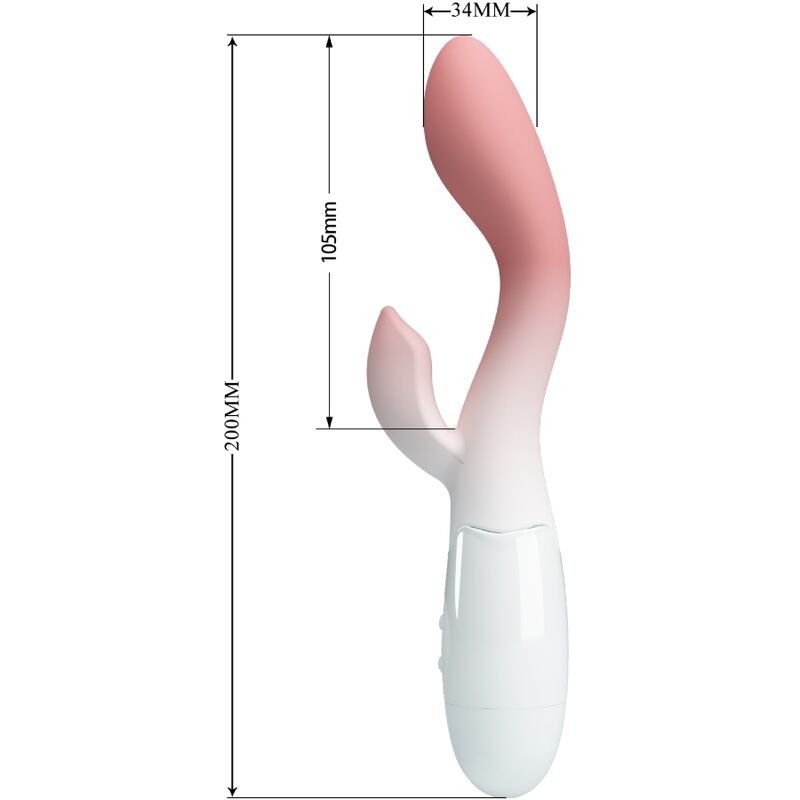 PRETTY LOVE - VIBRATEUR POINT G LUMINEUX + STIMULATEUR DE CLITORIS 30 VIBRATIONS ROSE - Sensualia