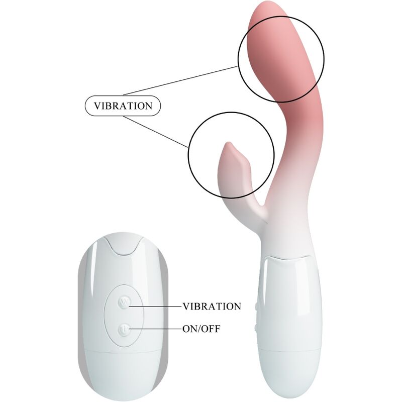 PRETTY LOVE - VIBRATEUR POINT G LUMINEUX + STIMULATEUR DE CLITORIS 30 VIBRATIONS ROSE - Sensualia
