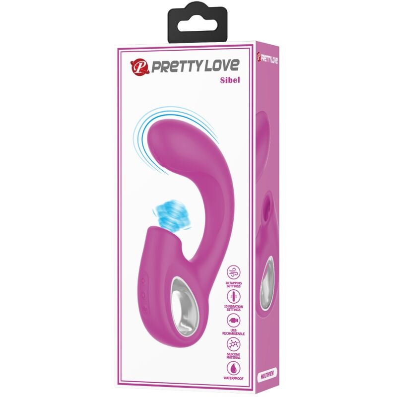 PRETTY LOVE - SIBEL VIBRATEUR POINT G + STIMULATEUR CLITORIS SIBEL 10 VIBRATIONS VIOLET - Sensualia