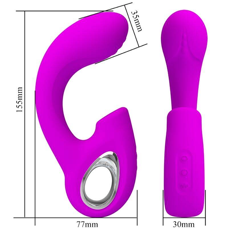 PRETTY LOVE - SIBEL VIBRATEUR POINT G + STIMULATEUR CLITORIS SIBEL 10 VIBRATIONS VIOLET - Sensualia