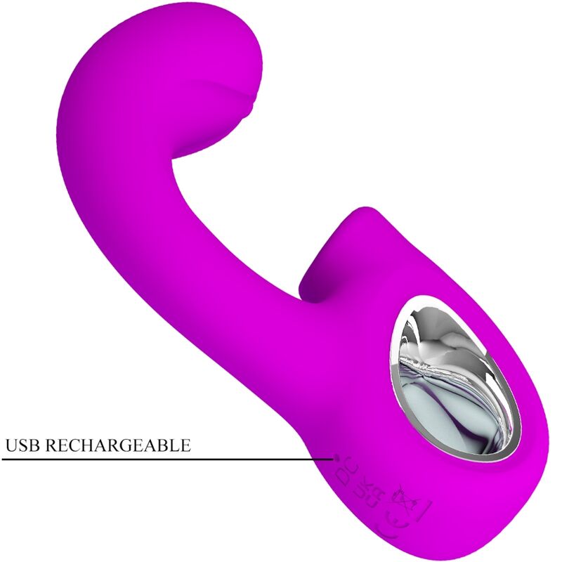 PRETTY LOVE - SIBEL VIBRATEUR POINT G + STIMULATEUR CLITORIS SIBEL 10 VIBRATIONS VIOLET - Sensualia