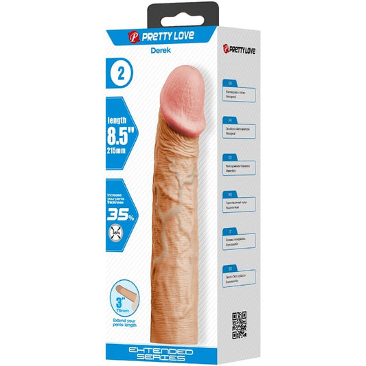 PRETTY LOVE - MANCHON DE PÉNIS DEREK AVEC EXTENSION DE 7,6 CM DE CHAIR - Sensualia