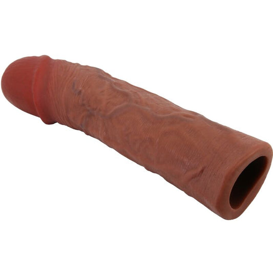 PRETTY LOVE - MANCHON DE PÉNIS DEREK AVEC EXTENSION DE 7,6 CM MULÂTRE - Sensualia