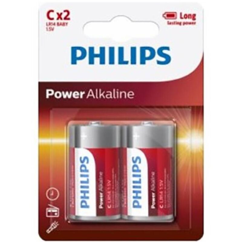 PHILIPS - PILE ALCALINE POWER C LR14 BLISTER*2 - Sensualia