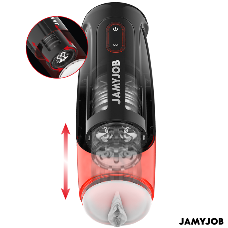 JAMYJOB - MASTURBATEUR VAGIN AUTOMATIQUE STORM 10 MODES DE ROTATION ET DE POUSSÉE - Sensualia