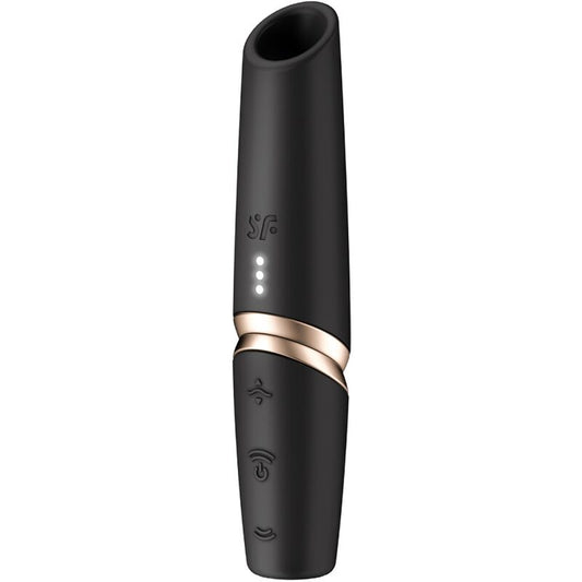 SATISFYER - STIMULATEUR DE CLITORIS PERFECT KISS WAVE NOIR / OR - Sensualia