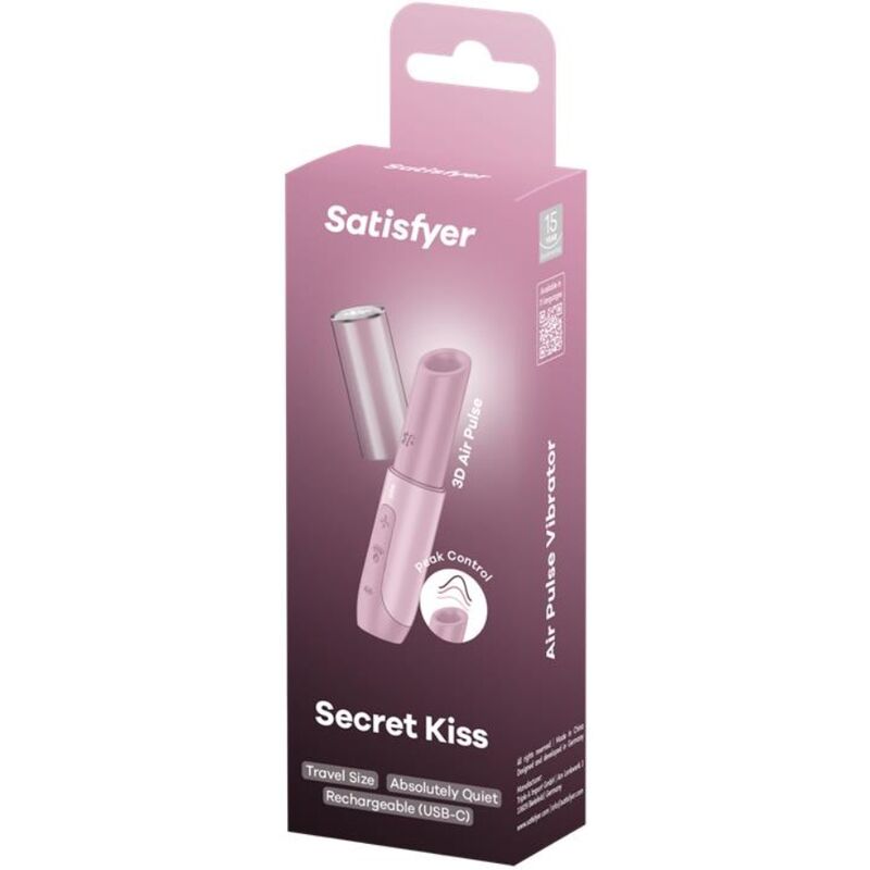 SATISFYER - STIMULATEUR DE CLITORIS SECRET KISS WAVE ROSE - Sensualia