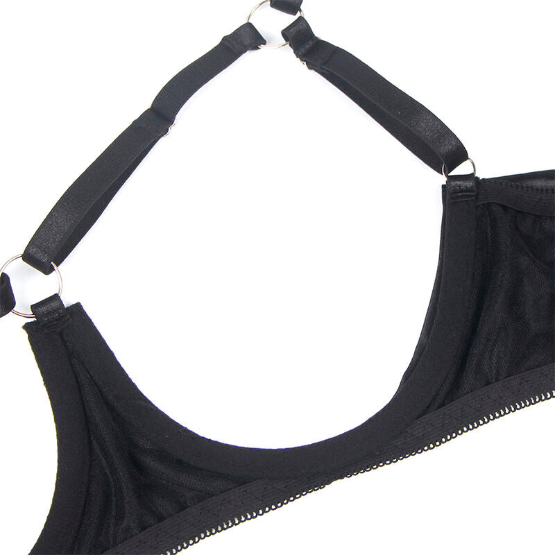 SUBBLIME - 955205 ENSEMBLE SOUTIEN-GORGE AVEC NŒUD NOIR RÉGLABLE L/XL - Sensualia