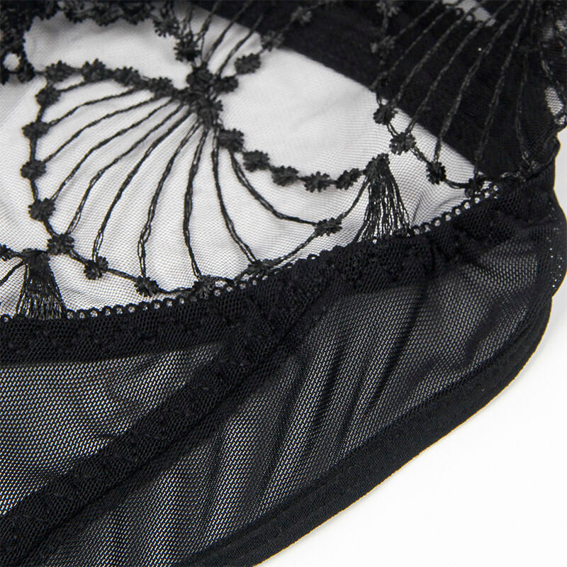 SUBBLIME - 955229 BODY TRANSPARENT AVEC DENTELLE CREUSE NOIR L/XL - Sensualia
