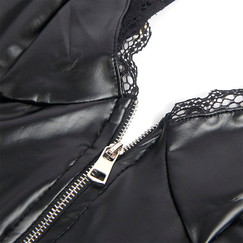 SUBBLIME - 955465 CORPS À FERMETURE ÉCLAIR EN CUIR NOIR L/XL - Sensualia