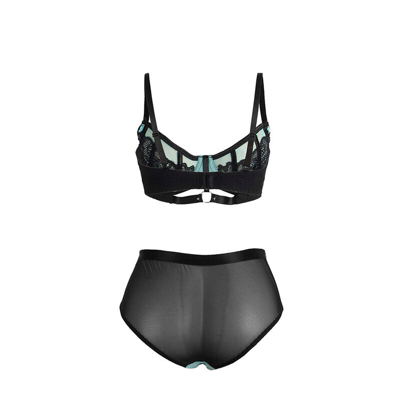 SUBBLIME - 955564 ENSEMBLE SOUTIEN-GORGE À FERMETURE ÉCLAIR EN CUIR VERNI VERT L/XL - Sensualia