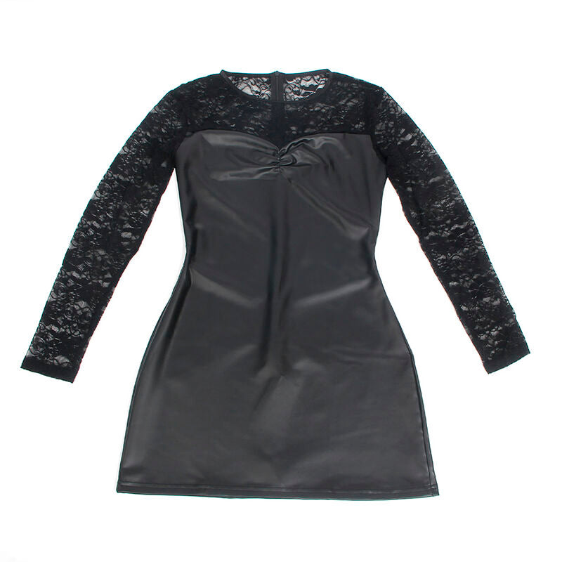 SUBBLIME - 955595 ROBE À MANCHES LONGUES AVEC DENTELLE NOIRE S/M - Sensualia