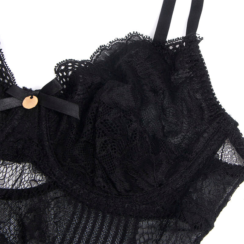 SUBBLIME - 955625 BODY EN DENTELLE AVEC FERMETURE EN BAS NOIR L/XL - Sensualia