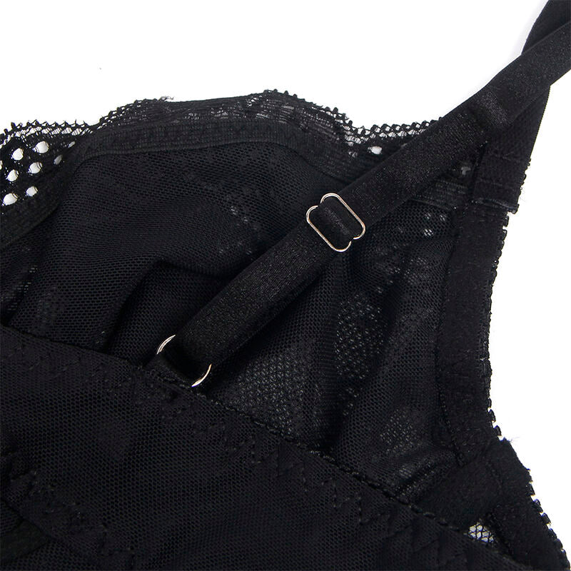 SUBBLIME - 955625 BODY EN DENTELLE AVEC FERMETURE EN BAS NOIR L/XL - Sensualia