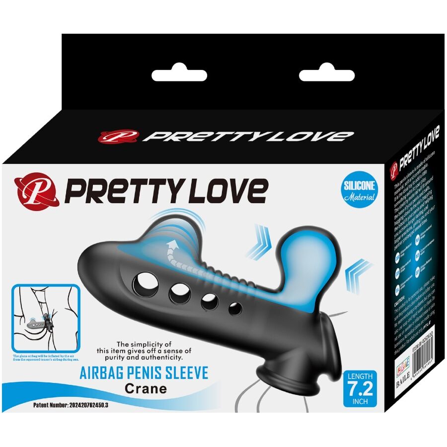PRETTY LOVE - MANCHON PÉNIS CRANE AVEC AIRBAG NOIR - Sensualia