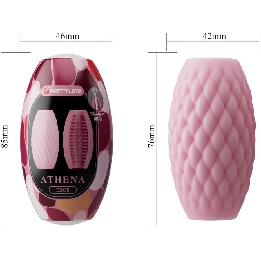 PRETTY LOVE - MASTURBATEUR POUR HOMME EN SILICONE ATHENA EROS ROSE - Sensualia