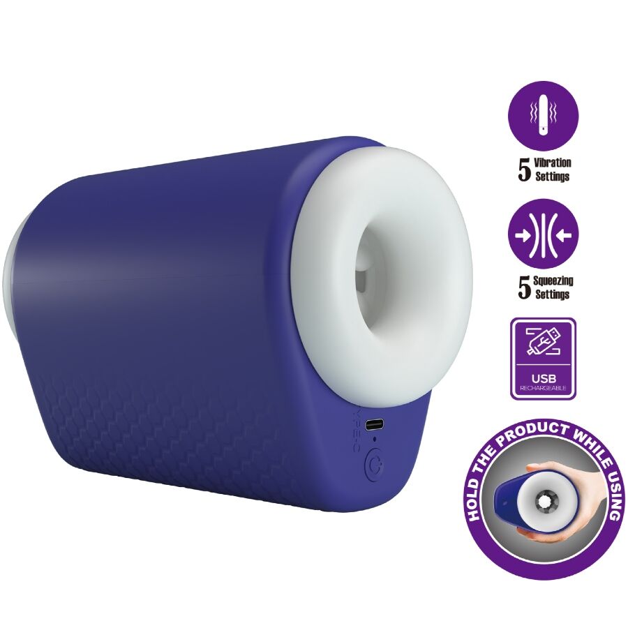 PRETTY LOVE - MASTURBATEUR POUR HOMME DJ LADY AVEC VIBRATION 5 RÉGLAGES VIOLET - Sensualia