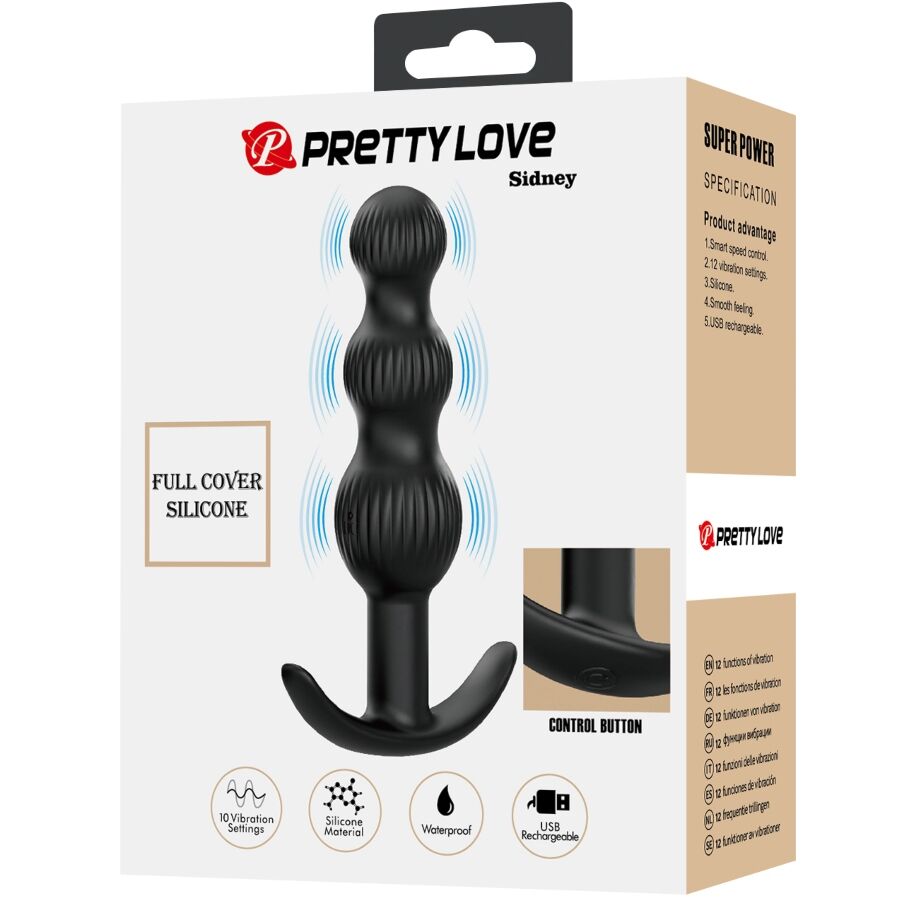 PRETTY LOVE - VIBRATEUR ANAL SIDNEY 10 VIBRATIONS NOIR - Sensualia