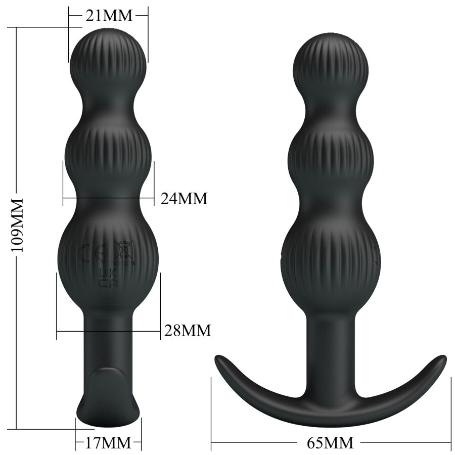 PRETTY LOVE - VIBRATEUR ANAL SIDNEY 10 VIBRATIONS NOIR - Sensualia
