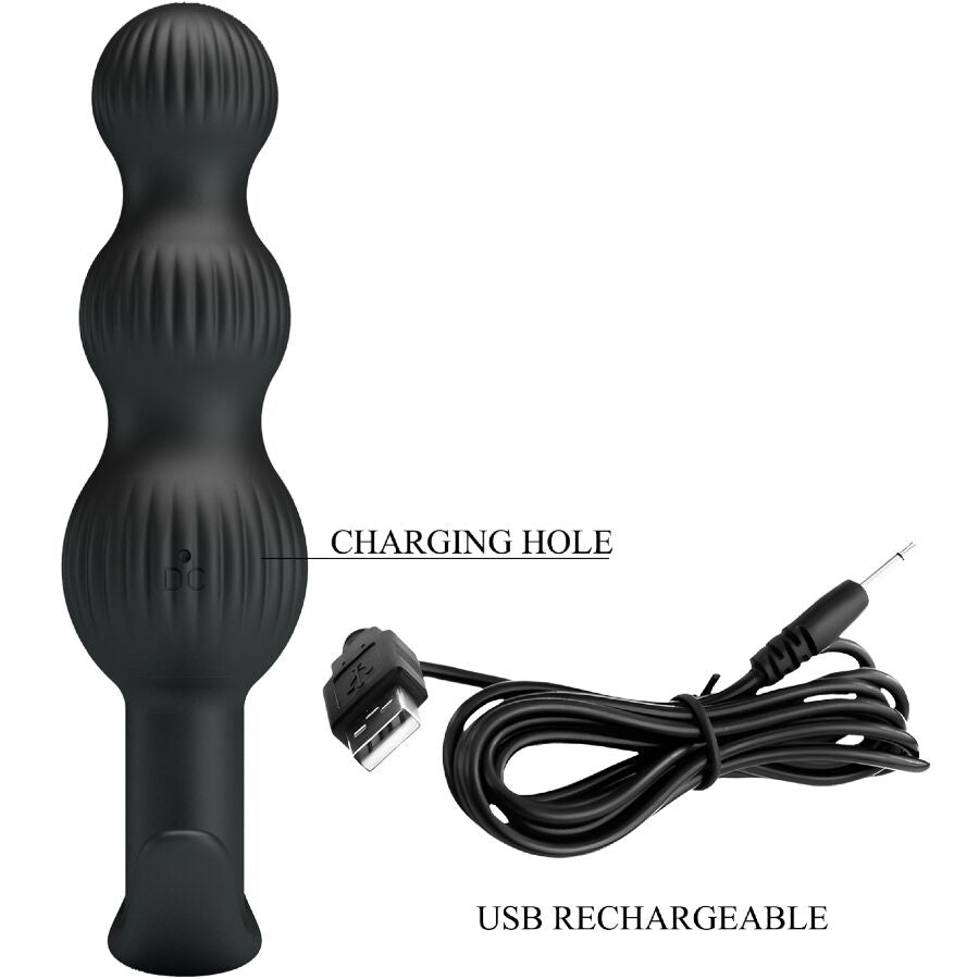 PRETTY LOVE - VIBRATEUR ANAL SIDNEY 10 VIBRATIONS NOIR - Sensualia