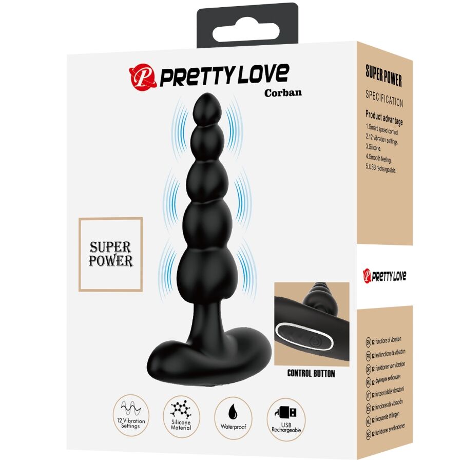 PRETTY LOVE - VIBRATEUR ANAL SIDNEY 10 VIBRATIONS NOIR - Sensualia