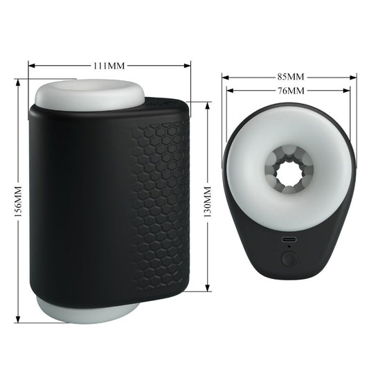 PRETTY LOVE - MASTURBATEUR POUR HOMME DJ GIRL AVEC VIBRATION 5 RÉGLAGES NEGRO - Sensualia