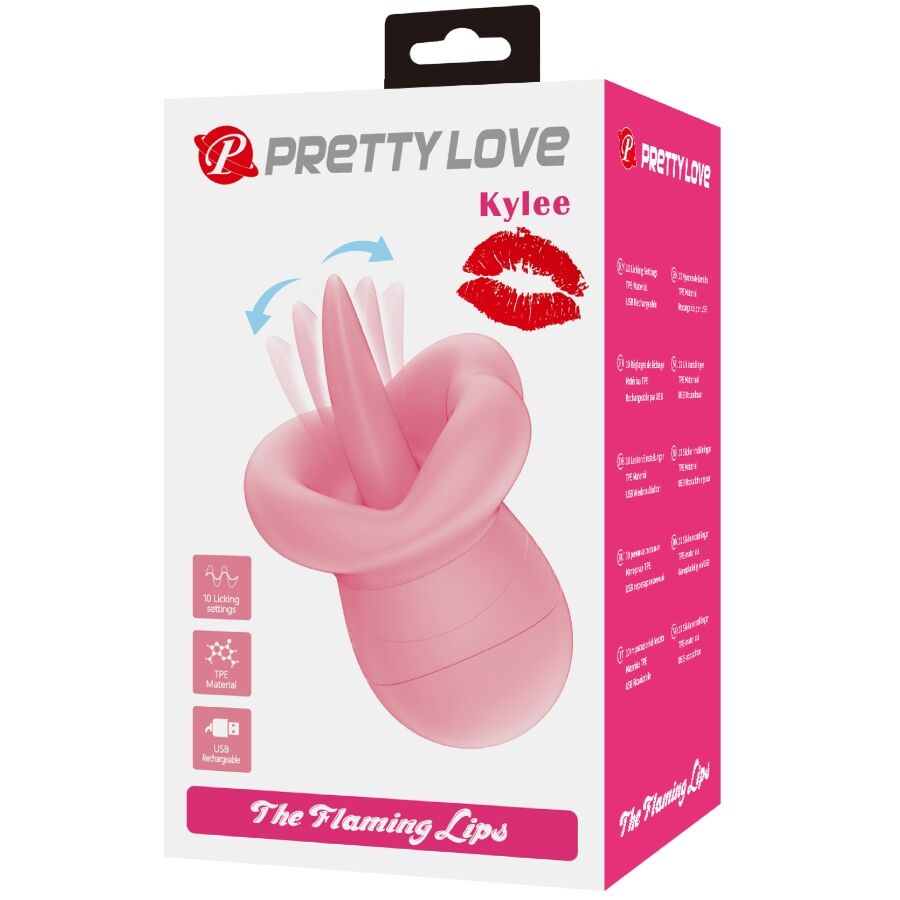 PRETTY LOVE - STIMULATEUR DE CLITORIS KYLEE TONGUE 10 VIBRATIONS ROSE NUDE - Sensualia