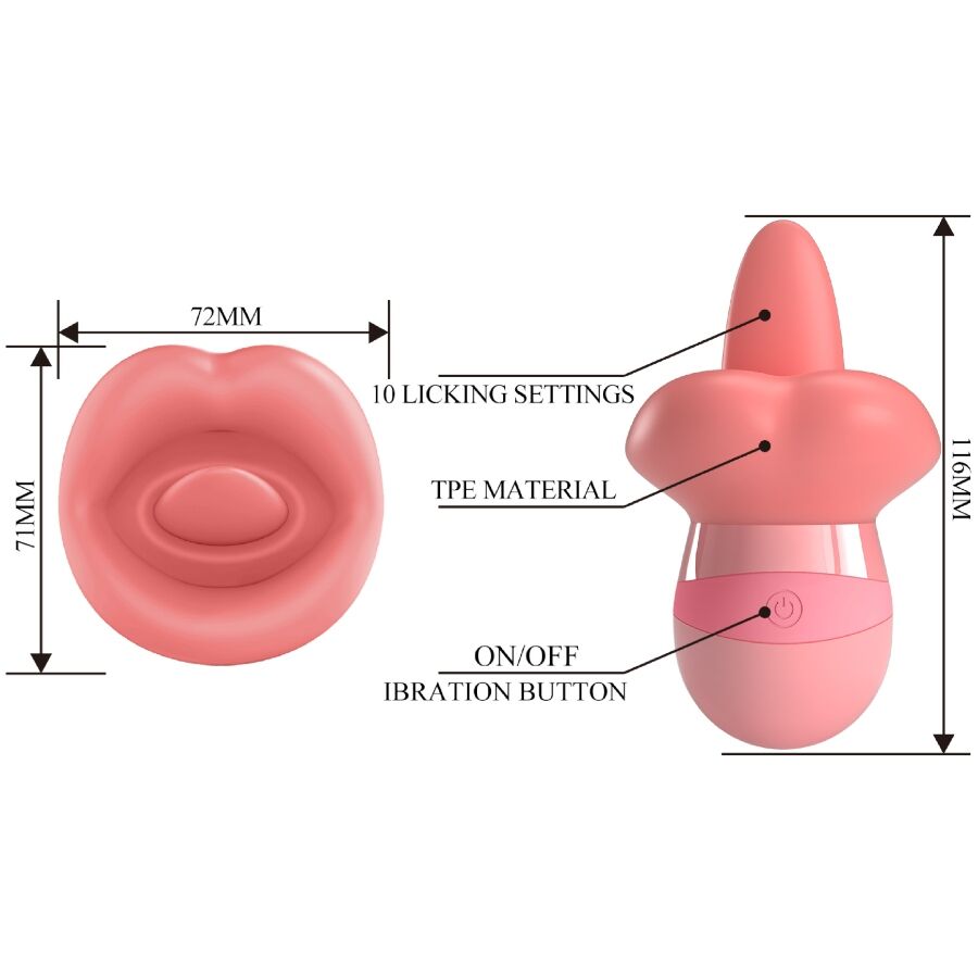 PRETTY LOVE - STIMULATEUR DE CLITORIS KYLEE TONGUE 10 VIBRATIONS ROSE NUDE - Sensualia