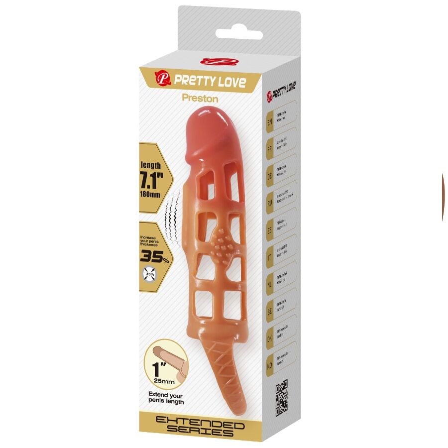 PRETTY LOVE - MANCHON PÉNIS VIBRANT PRESTON 18 CM - Sensualia