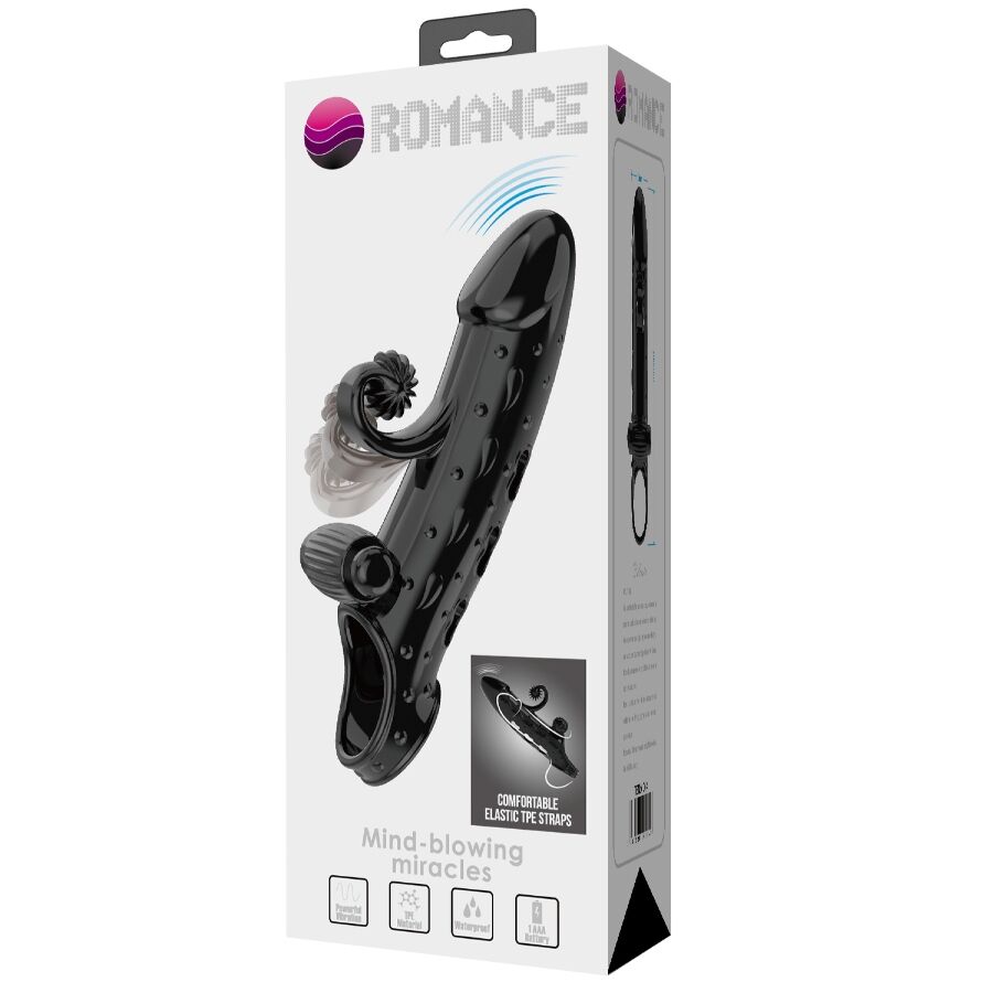 ROMANCE - MANCHON PÉNIS VIBRANT NOIR - Sensualia