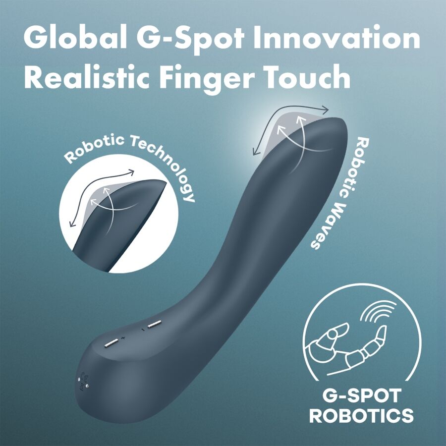 SATISFYER - VIBRATEUR PROGRAMME 12 VIBRATIONS G-SPOT WAVE 4 GRIS FONCÉ - Sensualia