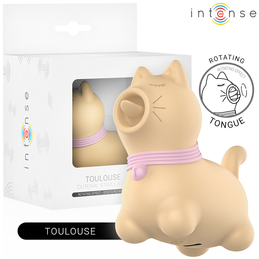 INTENSE - STIMULATEUR TOULOUSE AVEC LANGUE ROTATIVE À 360º JAUNE - Sensualia