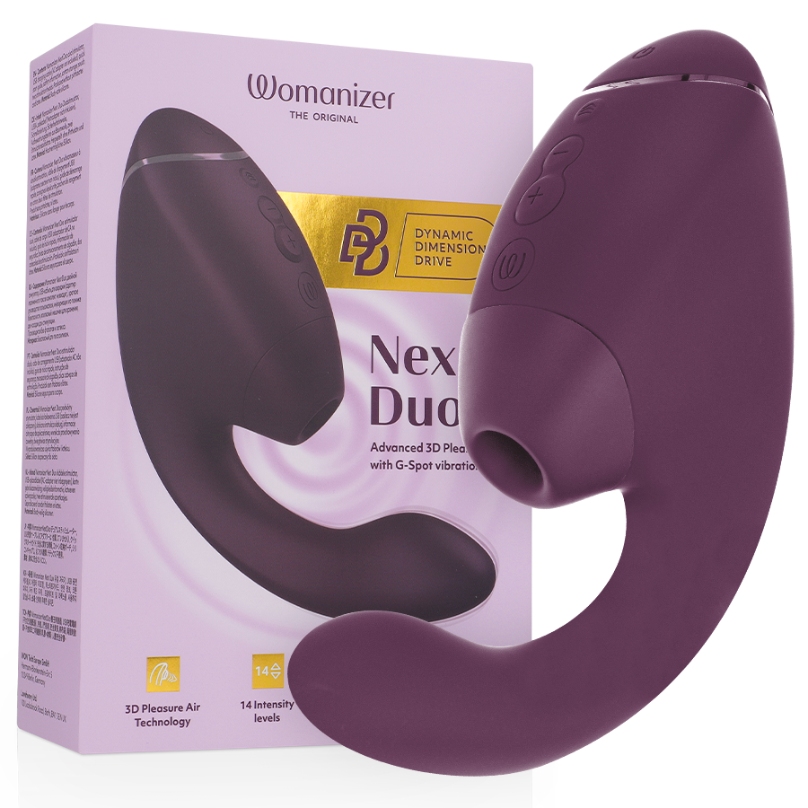 WOMANIZER - DUO NEXT STIMULATEUR CLITORIAL ET DE POINT G DOUBLE VIOLET FONCÉ - Sensualia