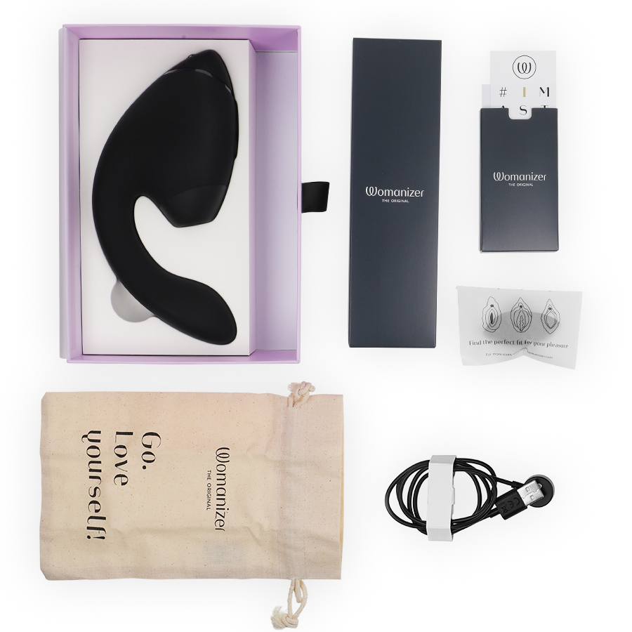 WOMANIZER - DUO NEXT STIMULATEUR CLITORIAL ET DE POINT G DOUBLE NOIR - Sensualia