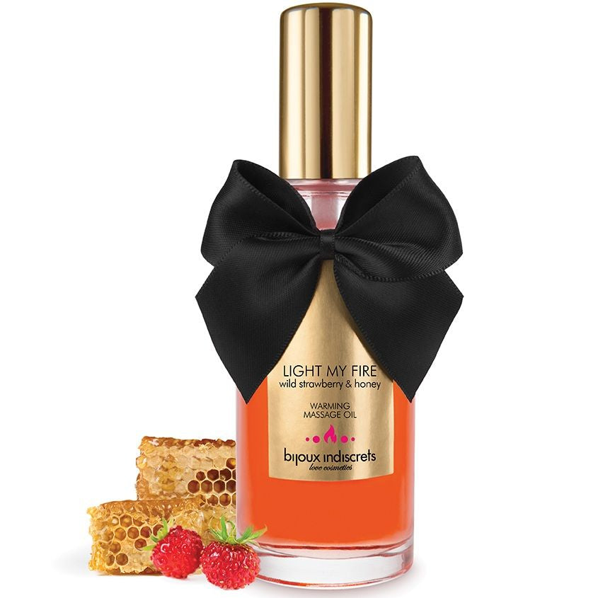BIJOUX - HUILE DE MASSAGE EFFET CHALEUR ARÔME FRAISE - Sensualia