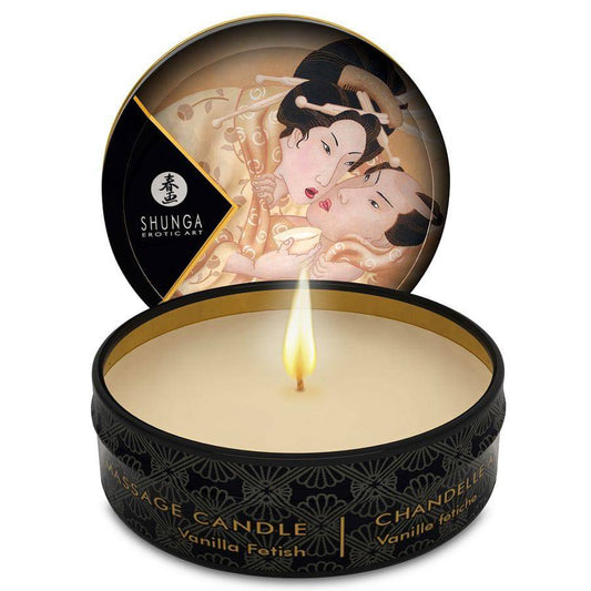 SHUNGA - BOUGIE DE MASSAGE MINI CARESS BY CANDELIGHT VANILLE 30 ML - Sensualia