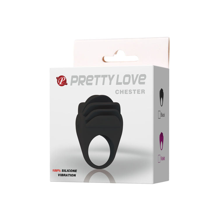 PRETTY LOVE - ANNEAU VIBRATEUR NOIR CHESTER - Sensualia