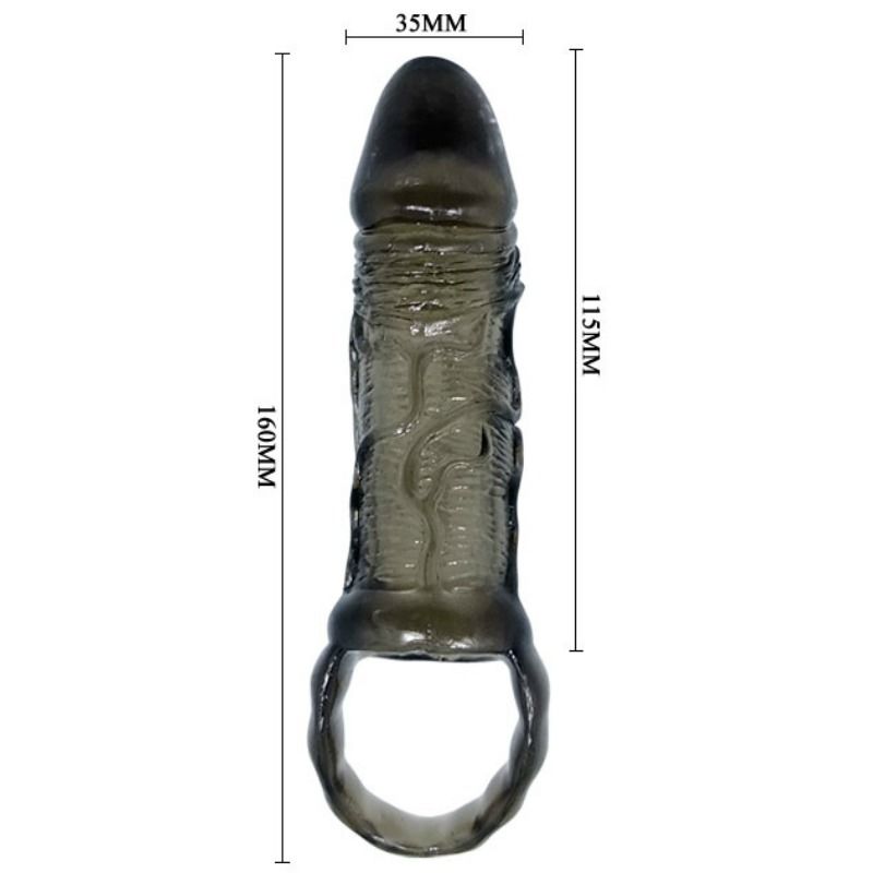 BAILE - GAINE DEXTENSION DE PÉNIS AVEC SANGLE POUR TESTICULES 11.5 CM - Sensualia