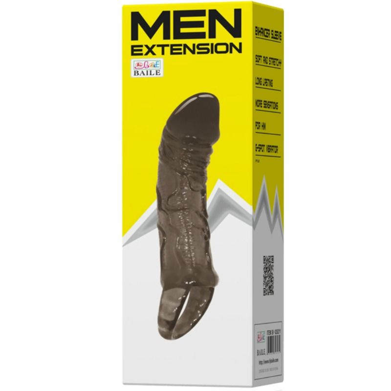 BAILE - GAINE DEXTENSION DE PÉNIS AVEC SANGLE POUR TESTICULES 11.5 CM - Sensualia