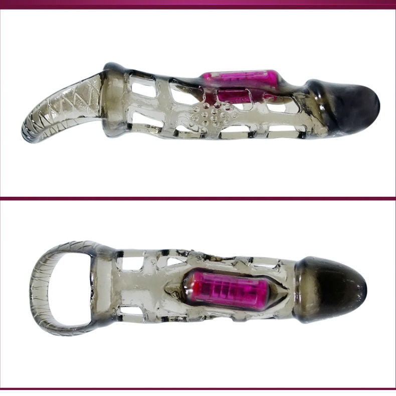 BAILE - MANCHON DEXTENSION DE PÉNIS DE AVEC VIBRATION ET SANGLE 13.5 CM - Sensualia