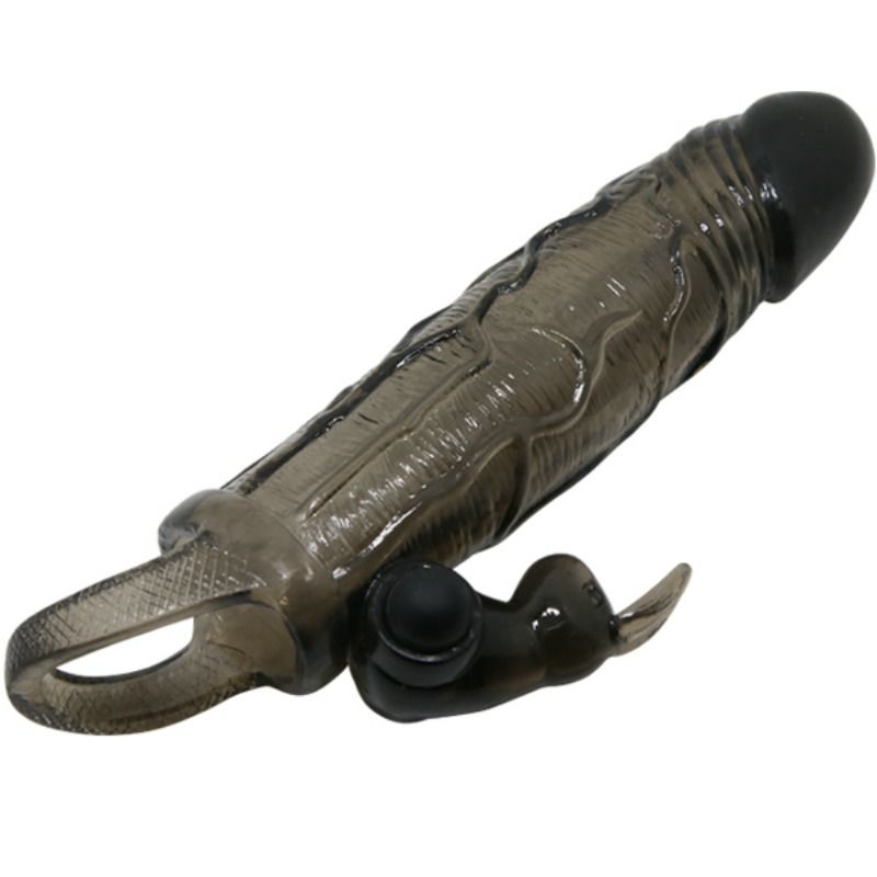 BAILE - COUVRE-PÉNIS BRAVE MAN AVEC LAPIN NOIR 16.5 CM - Sensualia