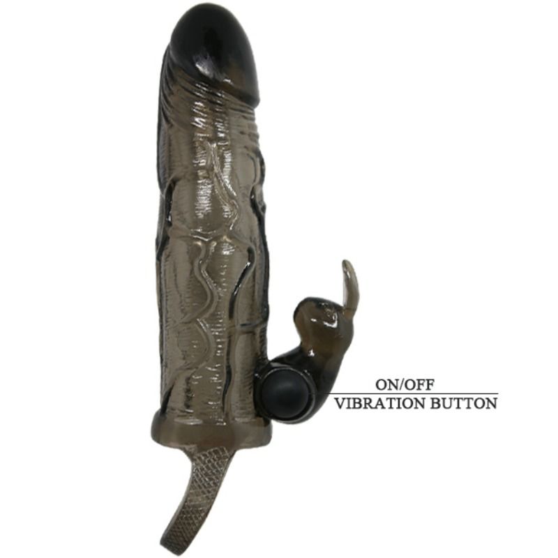 BAILE - COUVRE-PÉNIS BRAVE MAN AVEC LAPIN NOIR 16.5 CM - Sensualia