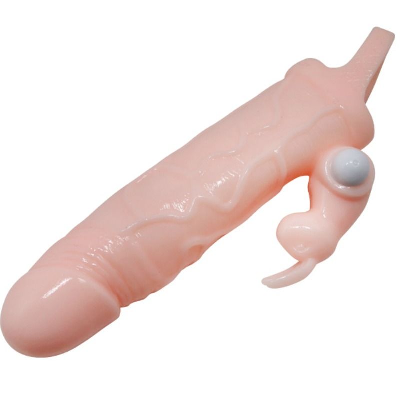 BAILE - COUVERCLE DE PÉNIS BRAVE MAN AVEC CHAIR DE LAPIN ET DOUBLE MOTEUR 16.5 CM - Sensualia