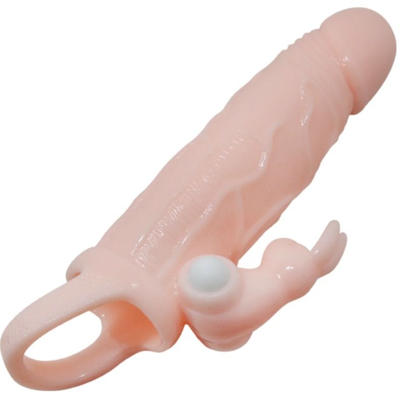 BAILE - COUVERCLE DE PÉNIS BRAVE MAN AVEC CHAIR DE LAPIN ET DOUBLE MOTEUR 16.5 CM - Sensualia