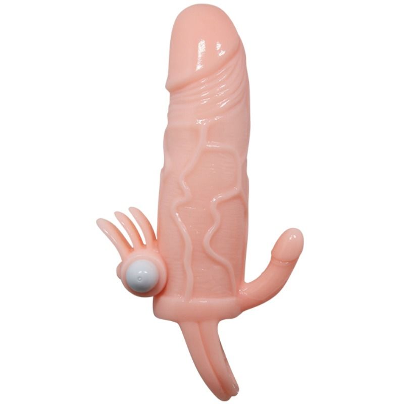 BAILE - COUVRE-PÉNIS BRAVE MAN AVEC CHAIR DE STIMULATION CLIT ET ANAL 16.5 CM - Sensualia